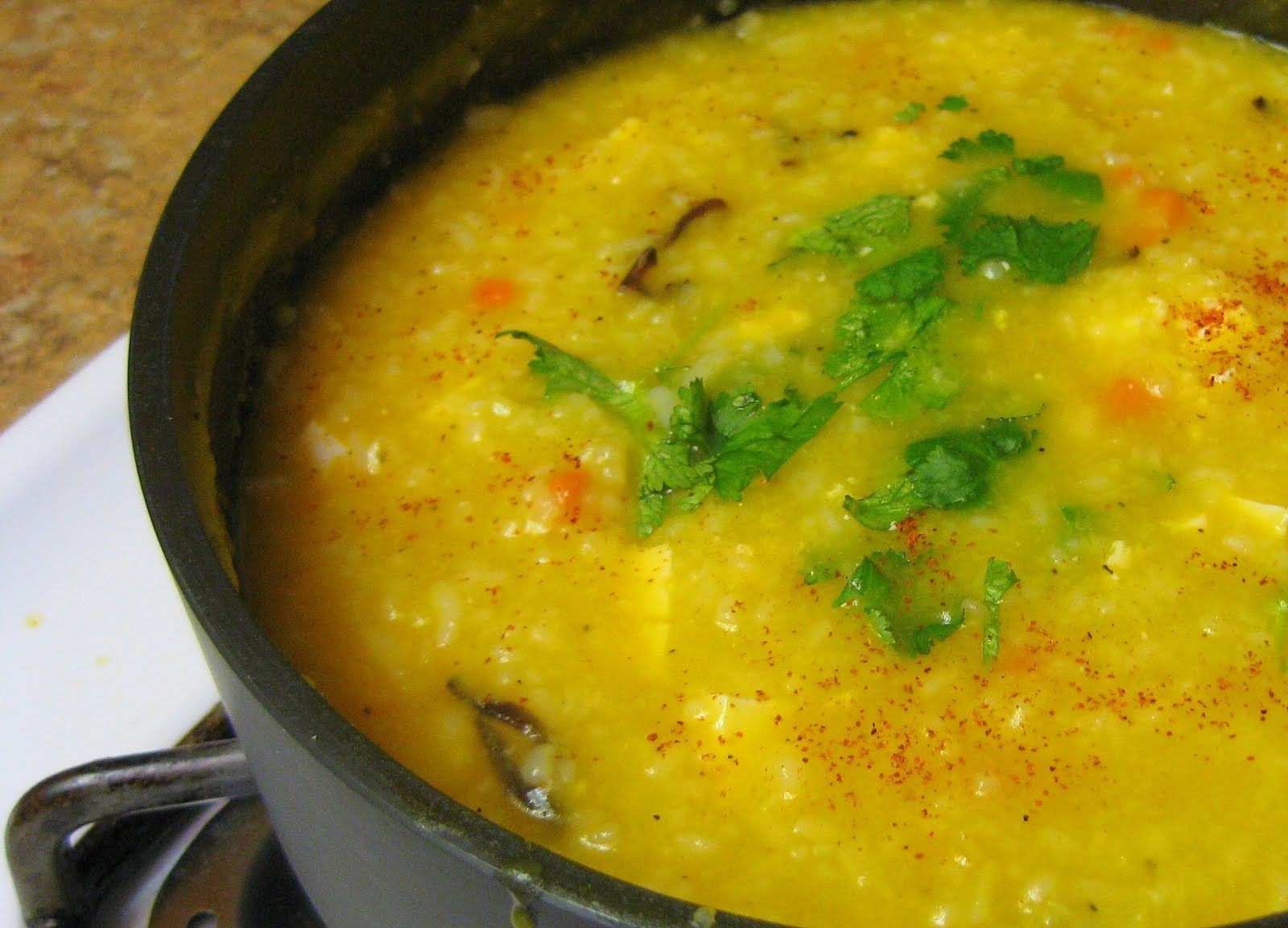 Canh gan và bí đỏ