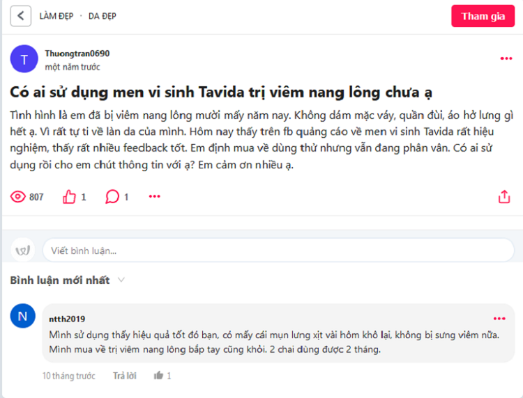 Review men vi sinh Tavida chi tiết men vi sinh Tavida