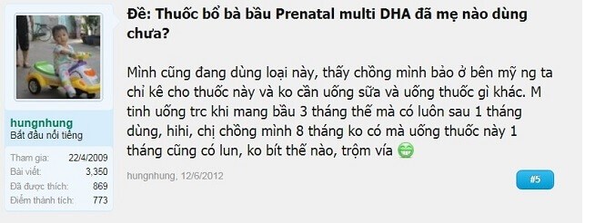 Nature Made Prenatal Multi + DHA reviews chi tiết Nature Made Prenatal Multi + DHA reviews