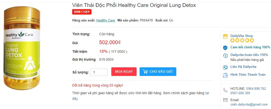 Review giải độc phổi Healthy Care Original Lung Detox 180 viên Healthy Care Original Lung Detox, thuốc original lung detox, thải độc phổi healthy care, thuốc bổ phổi lung detox, detox giải độc phổi, thải độc phổi lung detox, viên uống giải độc phổi healthy care, thuoc lung detox, giải độc phổi Healthy Care Original Lung Detox 180 viên