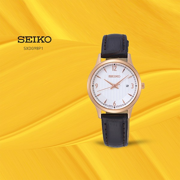 đồng hồ seiko nữ dây da, đồng hồ seiko nữ dây da mặt tròn, đồng hồ seiko nữ dây da mặt vuông
